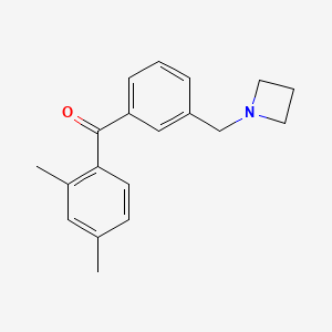 molecular formula C19H21NO B1293319 3'-Azetidinomethyl-2,4-dimethylbenzophenone CAS No. 898771-71-6