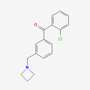 molecular formula C17H16ClNO B1293324 3'-Azetidinomethyl-2-chlorobenzophenone CAS No. 898771-87-4