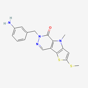 10-[(3-aminophenyl)methyl]-7-methyl-4-methylsulfanyl-3-thia-7,10,11-triazatricyclo[6.4.0.02,6]dodeca-1(8),2(6),4,11-tetraen-9-one