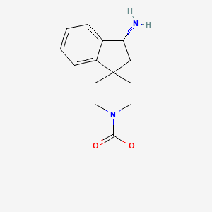 molecular formula C18H26N2O2 B12933347 tert-Butyl (R)-3-amino-2,3-dihydrospiro[indene-1,4'-piperidine]-1'-carboxylate 