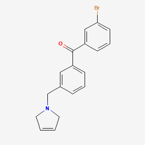 molecular formula C18H16BrNO B1293336 (3-Bromophenyl)(3-((2,5-dihydro-1H-pyrrol-1-yl)methyl)phenyl)methanone CAS No. 898789-95-2