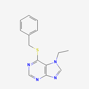 molecular formula C14H14N4S B12933401 6-Benzylsulfanyl-7-ethylpurine CAS No. 21186-49-2