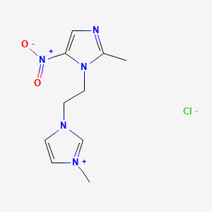 molecular formula C10H14ClN5O2 B12933402 1-Methyl-3-(2-(2-methyl-5-nitro-1H-imidazol-1-yl)ethyl)imidazolium chloride CAS No. 96515-32-1