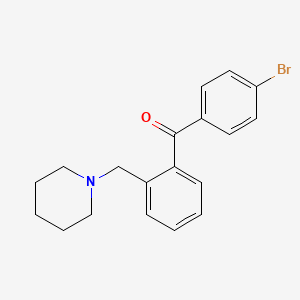 molecular formula C19H20BrNO B1293341 4'-Bromo-2-piperidinomethyl benzophenone CAS No. 898773-06-3
