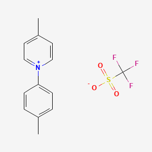 molecular formula C14H14F3NO3S B12933460 4-Methyl-1-(p-tolyl)pyridin-1-ium trifluoromethanesulfonate 