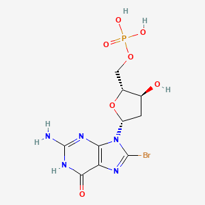 molecular formula C10H13BrN5O7P B12933493 8-Bromo-2'-deoxyguanosine-5'-monophosphate CAS No. 61286-94-0