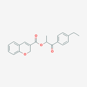 molecular formula C21H20O4 B12933500 1-(4-Ethylphenyl)-1-oxopropan-2-yl 2H-chromene-3-carboxylate 