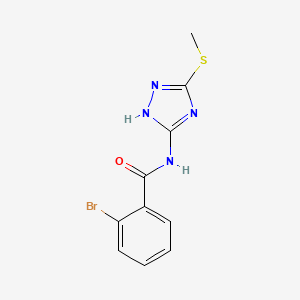 molecular formula C10H9BrN4OS B12933507 2-Bromo-N-(5-(methylthio)-1H-1,2,4-triazol-3-yl)benzamide CAS No. 90667-15-5