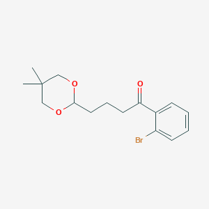 B1293354 2'-Bromo-4-(5,5-dimethyl-1,3-dioxan-2-yl)butyrophenone CAS No. 898785-70-1