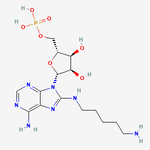 molecular formula C15H26N7O7P B12933585 8-[(5-Aminopentyl)amino]adenosine 5'-(dihydrogen phosphate) CAS No. 62209-06-7