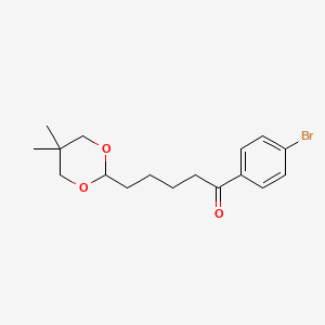 B1293359 4'-Bromo-5-(5,5-dimethyl-1,3-dioxan-2-YL)valerophenone CAS No. 898785-80-3