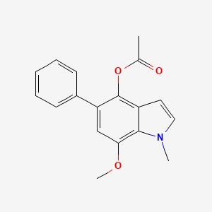 molecular formula C18H17NO3 B12933597 (7-methoxy-1-methyl-5-phenyl-indol-4-yl) Acetate CAS No. 99497-21-9