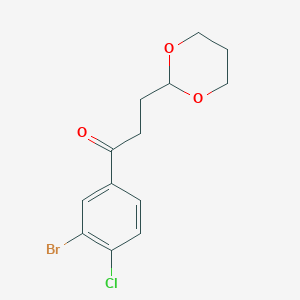 B1293360 3'-Bromo-4'-chloro-3-(1,3-dioxan-2-YL)propiophenone CAS No. 898757-20-5