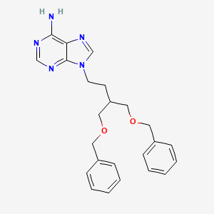 molecular formula C24H27N5O2 B12933612 9-{4-(Benzyloxy)-3-[(benzyloxy)methyl]butyl}-9h-purin-6-amine CAS No. 33498-84-9