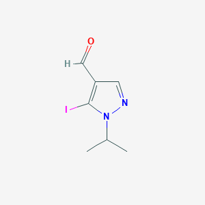 molecular formula C7H9IN2O B12933619 5-Iodo-1-isopropylpyrazole-4-carbaldehyde 