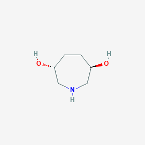 molecular formula C6H13NO2 B12933634 Rel-(3R,6R)-azepane-3,6-diol 