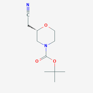 molecular formula C11H18N2O3 B12933650 tert-Butyl (S)-2-(cyanomethyl)morpholine-4-carboxylate 