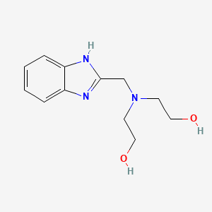 molecular formula C12H17N3O2 B12933685 Ethanol, 2,2'-[(1H-benzimidazol-2-ylmethyl)imino]bis- CAS No. 91646-60-5