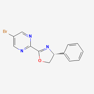 molecular formula C13H10BrN3O B12933733 (R)-2-(5-Bromopyrimidin-2-yl)-4-phenyl-4,5-dihydrooxazole 