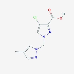 4-Chloro-1-((4-methyl-1H-pyrazol-1-yl)methyl)-1H-pyrazole-3-carboxylic acid