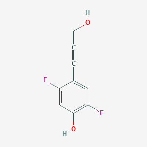 molecular formula C9H6F2O2 B12933908 2,5-Difluoro-4-(3-hydroxyprop-1-yn-1-yl)phenol 