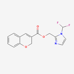 molecular formula C15H12F2N2O3 B12933921 (1-(Difluoromethyl)-1H-imidazol-2-yl)methyl 2H-chromene-3-carboxylate 