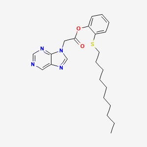 molecular formula C23H30N4O2S B12933977 2-(Decylthio)phenyl 2-(9H-purin-9-yl)acetate 