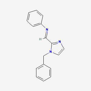 molecular formula C17H15N3 B12933986 (E)-1-(1-Benzyl-1H-imidazol-2-yl)-N-phenylmethanimine CAS No. 13750-77-1