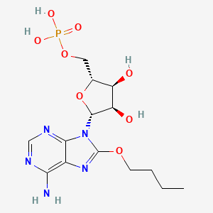 ((2R,3S,4R,5R)-5-(6-Amino-8-butoxy-9H-purin-9-yl)-3,4-dihydroxytetrahydrofuran-2-yl)methyl dihydrogen phosphate