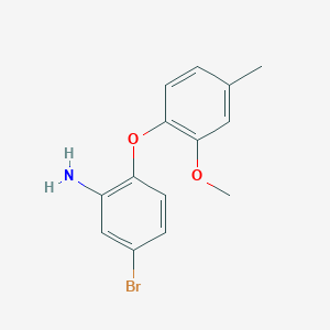 molecular formula C14H14BrNO2 B1293402 5-Bromo-2-(2-methoxy-4-methylphenoxy)aniline CAS No. 946700-38-5