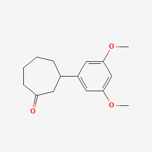 molecular formula C15H20O3 B12934047 3-(3,5-Dimethoxyphenyl)cycloheptan-1-one 