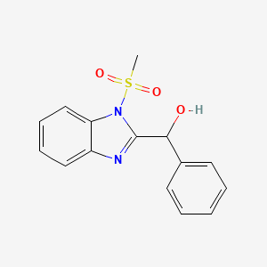 molecular formula C15H14N2O3S B12934197 [1-(Methylsulfonyl)-1h-benzimidazol-2-yl](phenyl)methanol CAS No. 43215-17-4