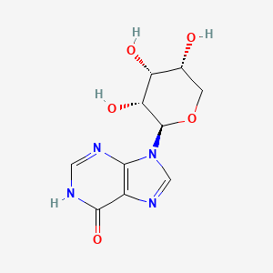 molecular formula C10H12N4O5 B12934210 9-((2R,3R,4R,5R)-3,4,5-Trihydroxytetrahydro-2H-pyran-2-yl)-3H-purin-6(9H)-one 