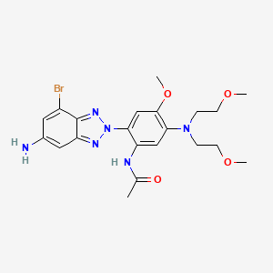 molecular formula C21H27BrN6O4 B12934242 Acetamide, N-(2-(6-amino-4-bromo-2H-benzotriazol-2-yl)-5-(bis(2-methoxyethyl)amino)-4-methoxyphenyl)- CAS No. 204499-49-0