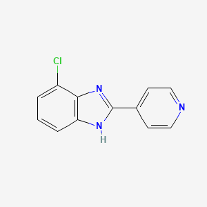 molecular formula C12H8ClN3 B12934246 1H-Benzimidazole, 4-chloro-2-(4-pyridinyl)- CAS No. 84123-84-2