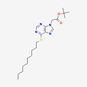 molecular formula C21H34N4O2S B12934253 Tert-butyl 2-(6-decylsulfanylpurin-9-yl)acetate CAS No. 646509-91-3