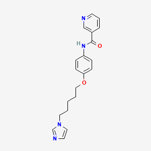 molecular formula C20H22N4O2 B12934255 N-(4-{[5-(1H-Imidazol-1-yl)pentyl]oxy}phenyl)pyridine-3-carboxamide CAS No. 88138-28-7