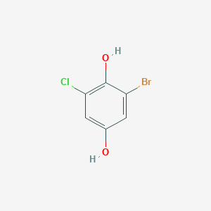 molecular formula C6H4BrClO2 B12934263 2-Bromo-6-chlorobenzene-1,4-diol 