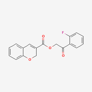 molecular formula C18H13FO4 B12934267 2-(2-Fluorophenyl)-2-oxoethyl 2H-chromene-3-carboxylate 