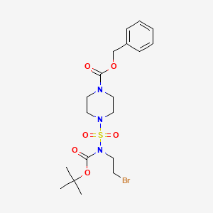 molecular formula C19H28BrN3O6S B1293430 benzyl 4-{[(2-bromoethyl)(tert-butoxycarbonyl)amino]sulfonyl}tetrahydro-1(2H)-pyrazinecarboxylate CAS No. 1017782-70-5