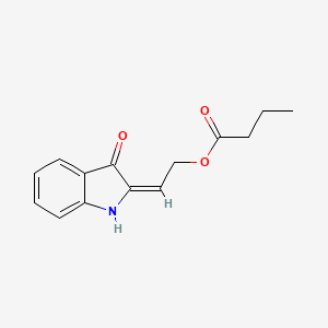 molecular formula C14H15NO3 B12934322 2-(3-Oxoindolin-2-ylidene)ethyl butyrate 