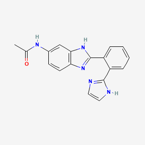 molecular formula C18H15N5O B12934329 Acetamide, N-[2-[2-(1H-imidazol-2-yl)phenyl]-1H-benzimidazol-5-yl]- CAS No. 824394-33-4