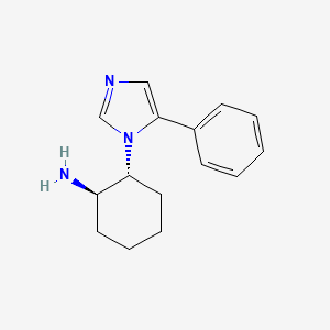 molecular formula C15H19N3 B12934332 (1R,2R)-2-(5-Phenyl-1H-imidazol-1-yl)cyclohexan-1-amine CAS No. 873112-31-3