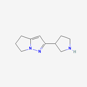 molecular formula C10H15N3 B12934399 2-(Pyrrolidin-3-yl)-5,6-dihydro-4H-pyrrolo[1,2-b]pyrazole 