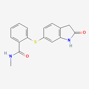 molecular formula C16H14N2O2S B12934413 N-Methyl-2-[(2-oxo-2,3-dihydro-1H-indol-6-yl)sulfanyl]benzamide CAS No. 919103-47-2