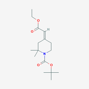 molecular formula C16H27NO4 B12934450 tert-Butyl (Z)-4-(2-ethoxy-2-oxoethylidene)-2,2-dimethylpiperidine-1-carboxylate 