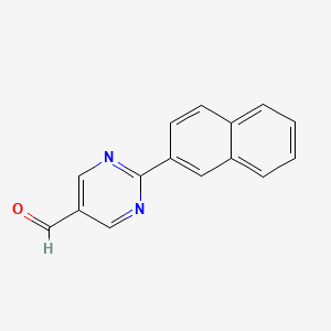 molecular formula C15H10N2O B1293447 2-(萘-2-基)嘧啶-5-甲醛 CAS No. 915919-99-2