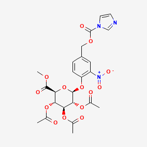 (2S,3R,4S,5S,6S)-2-(4-(((1H-Imidazole-1-carbonyl)oxy)methyl)-2-nitrophenoxy)-6-(methoxycarbonyl)tetrahydro-2H-pyran-3,4,5-triyl triacetate