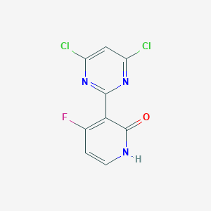 molecular formula C9H4Cl2FN3O B12934759 3-(4,6-Dichloropyrimidin-2-yl)-4-fluoropyridin-2-ol 