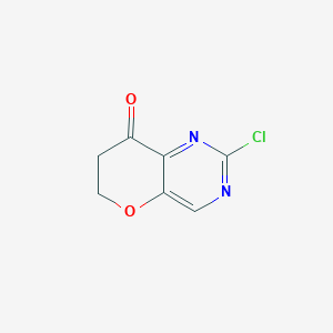 molecular formula C7H5ClN2O2 B12934787 2-Chloro-6,7-dihydro-8H-pyrano[3,2-d]pyrimidin-8-one 